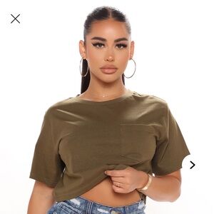 Elisa Olive Green Women's Crop Top
